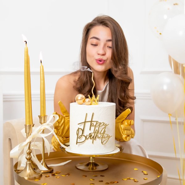 Cake Topper - Liten - Krona - Guld m silverkristaller - 3 cm Cake Topper - Liten - Krona - Guld m silverkristaller - 3 cm