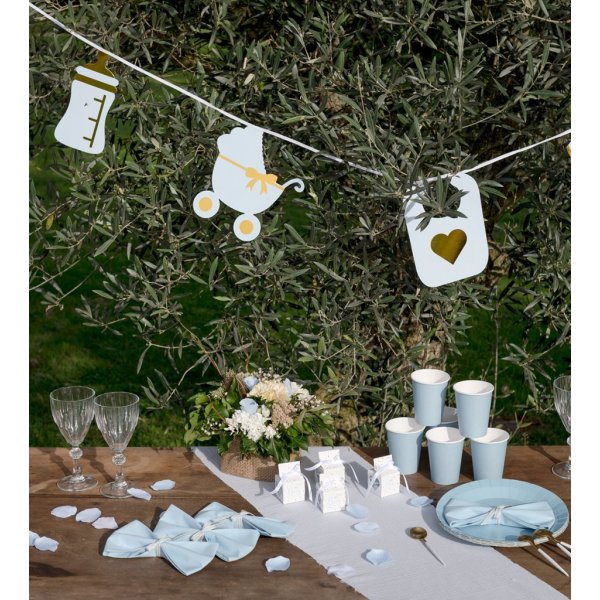 Girlang - Babymix - Blå/Guld Girlang - Babymix - Blå/Guld