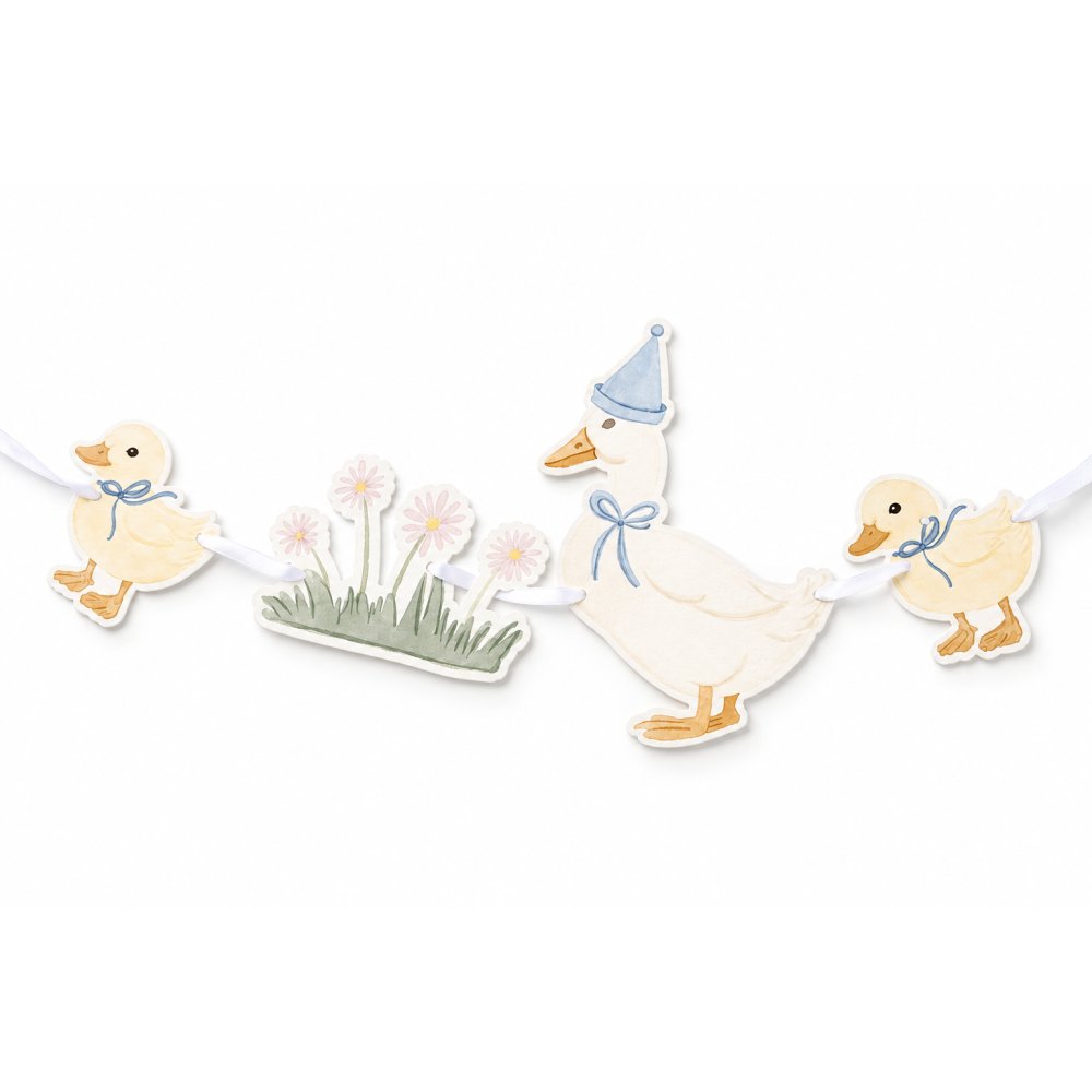 Girlang - Birthday Duck - Lavenders Blue - 2,5 m - Hängande, Baby Shower-dekorationer, Baby Shower