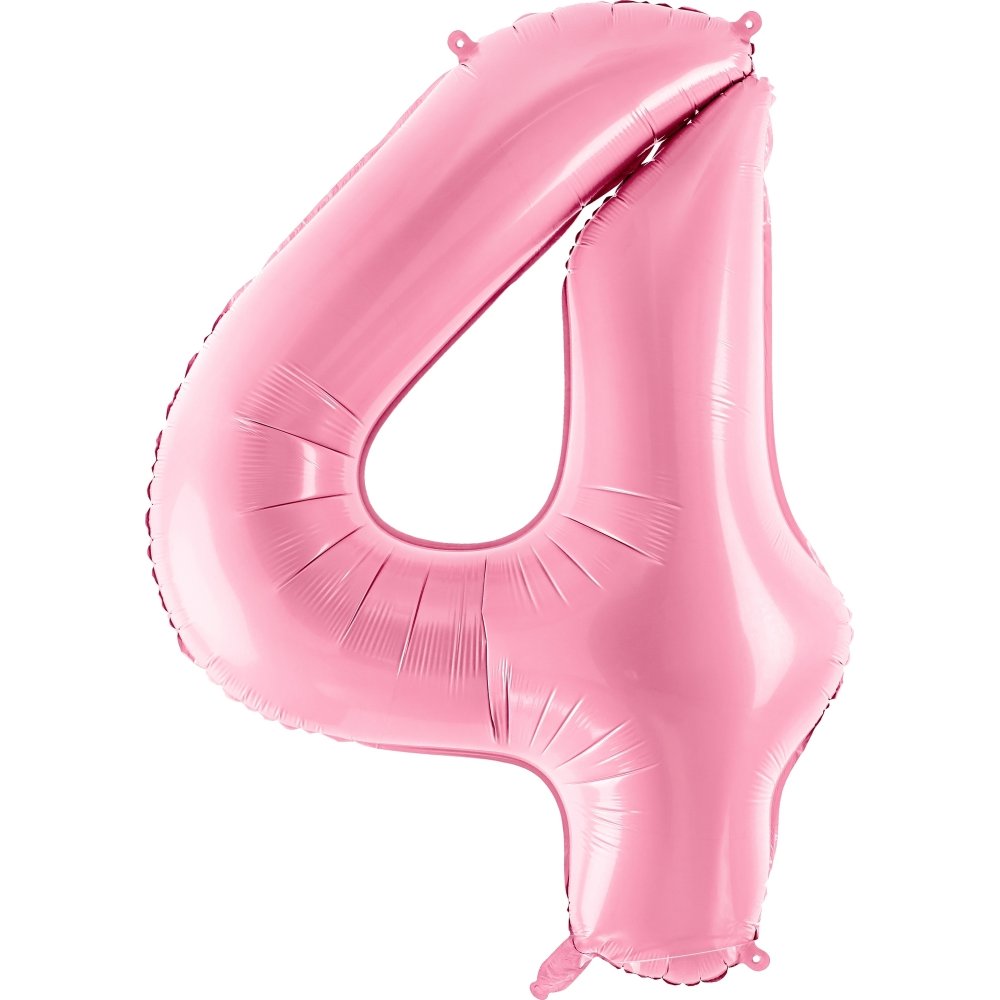 Sifferballong – Rosa – 86 cm – Siffra: 4 – Sifferballonger, Ballonger