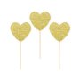 Cake picks - Guldiga hj�rtan - 6 st