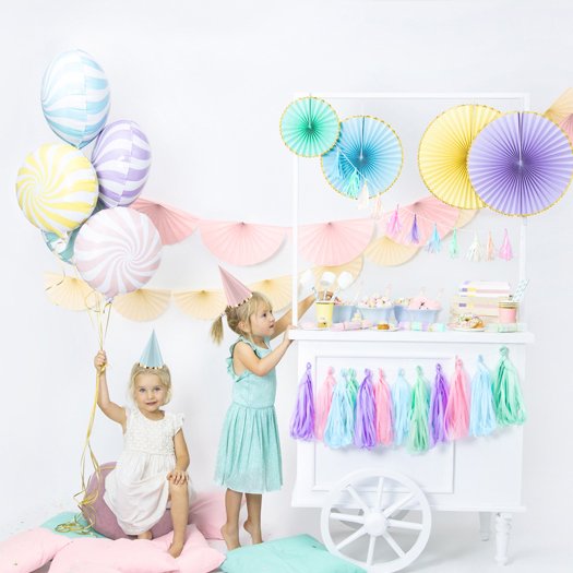 Partyhattar - Pastellmix med guldkant - 6-pack