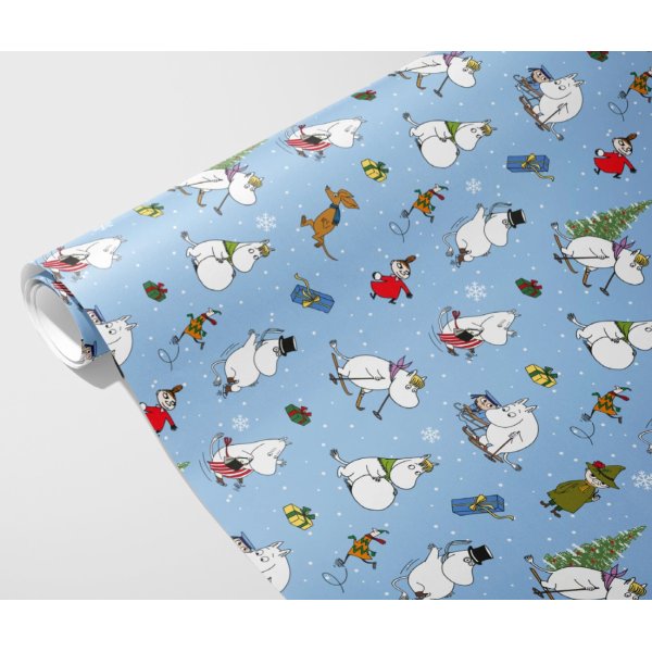 Presentpapper - Julpapper - Mumin - Blå - 4mx70cm Presentpapper - Julpapper - Mumin - Blå - 4mx70cm