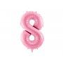 Sifferballong 0-9, pastellrosa 86cm