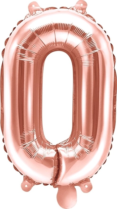 Sifferballong – Roséguld – 35 cm – Siffra: 0 – Sifferballonger, Ballonger