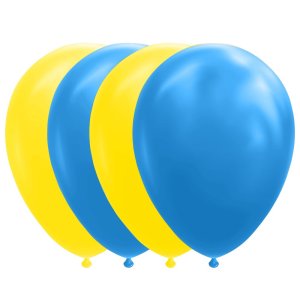 Ballonger - Bl�/Gul - 30 cm - 10-pack