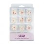 Sockerdekorationer - Mixade blommor - Rosa/Vit - 36 st