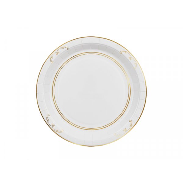 Papptallrikar med ornament - Vit - 23cm