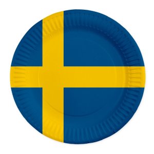 Papptallrikar - Sverige - 23 cm - 8 st Papptallrikar - Sverige - 23 cm - 8 st