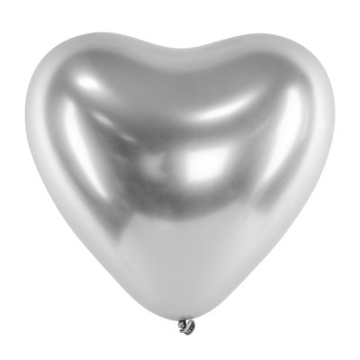Chromeballonger - 50-pack - Hjrta - Silver