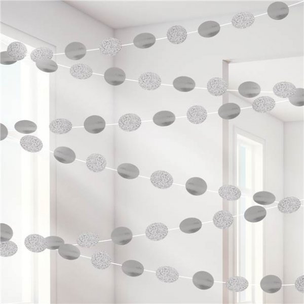 Girlang - Cirklar - Silver metallic/glitter - 6-pack