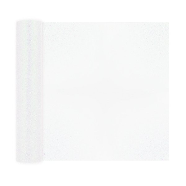 Tyll - Vit - Glitter - Rulle (30 cm bred, 9 m lng)