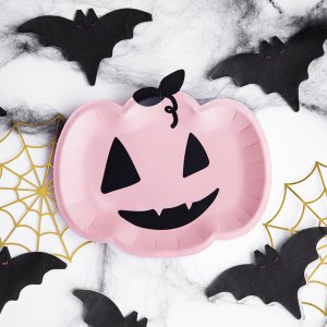 Papptallrikar - Pumpa - Pink Halloween - 6-pack