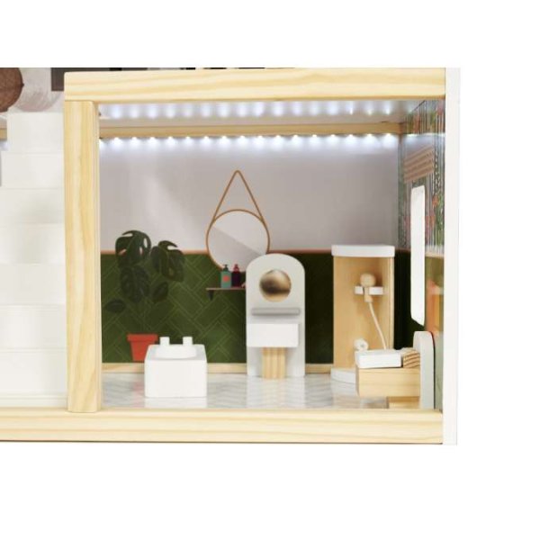 Docksk�p LULILO FLORO boho med LED-belysning 78 cm Tr�