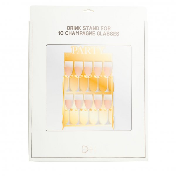 Drinkstll fr 10 glas - Guldfolie