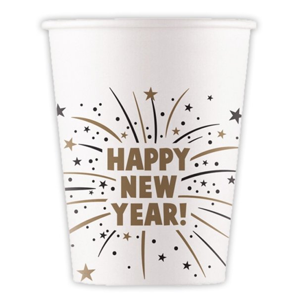 Pappmuggar - Happy New Year - 200 ml - 8-pack Pappmuggar - Happy New Year - 200 ml - 8-pack