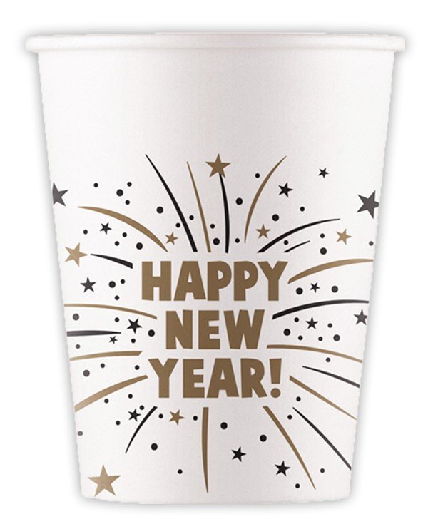 Pappmuggar – Happy New Year – 200 ml – 8-pack – Pappmuggar, Dukning