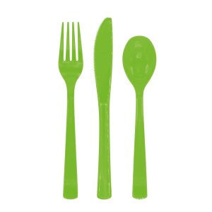 �teranv�ndbar Bestick - Limegr�n - 18-pack