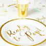 Papptallrikar - Ready to pop - Mint/Guld - 8-pack