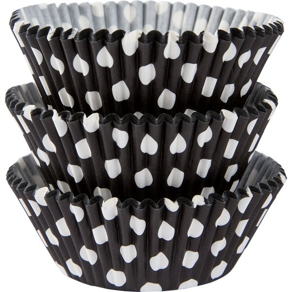 Muffinsformar - Prickiga Svarta - 75 stycken