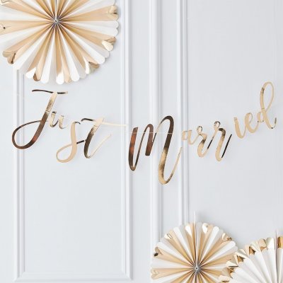 Backdrop - Just Married - Guld