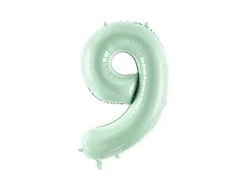 Sifferballong 0-9, pastellf�rgad gr�n 72cm