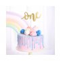 Cake Topper p� pinne - One - 19 cm Guld