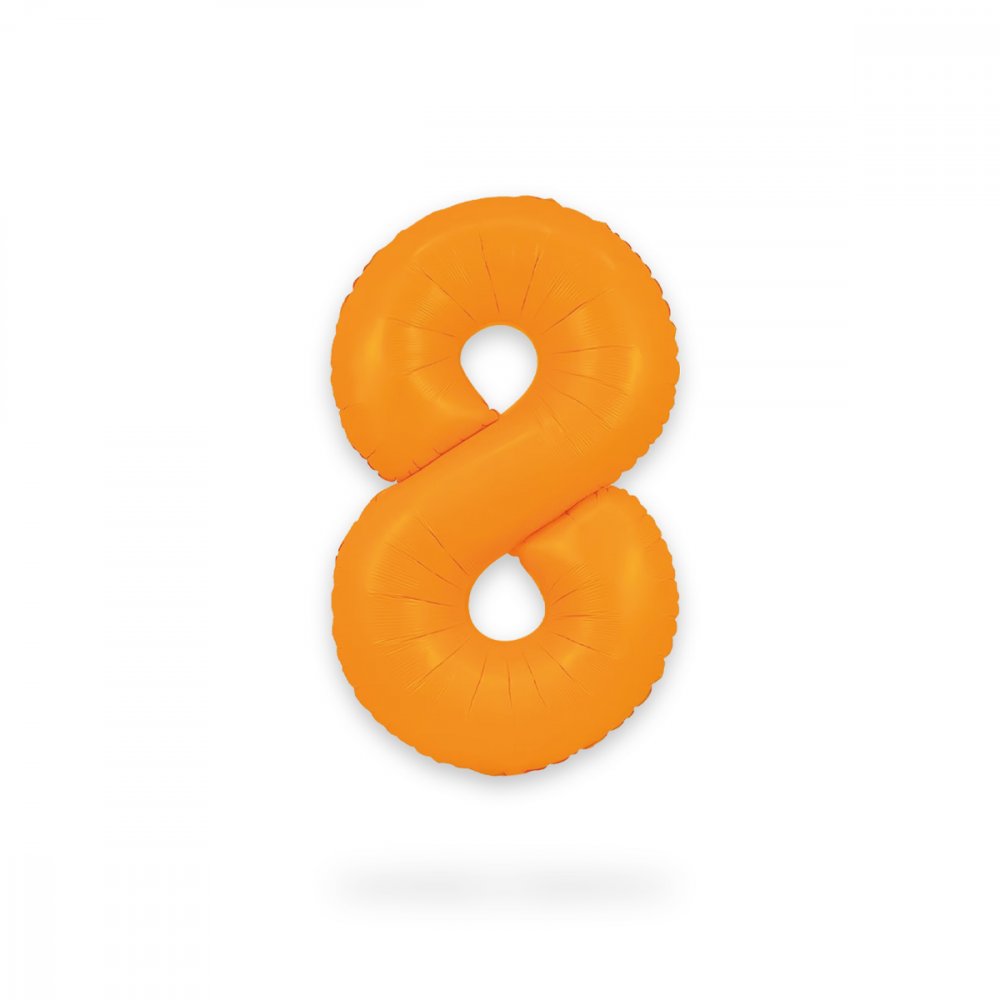 Ballongsiffra - Neon Orange - 86 cm - Siffra: 8 - Sifferballonger, Ballonger