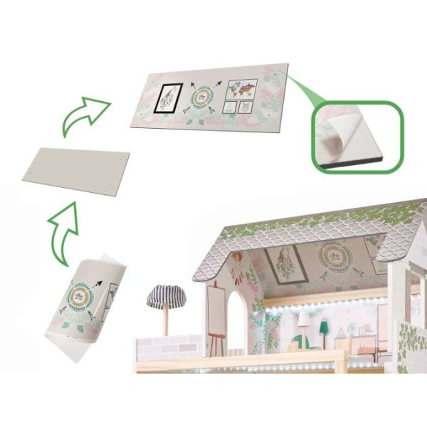 Docksk�p LULILO FLORO boho med LED-belysning 78 cm Tr�