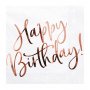 Servetter Happy Birthday Ros�guld