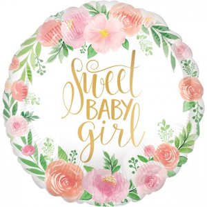 Folieballong - Rund - Floral Baby