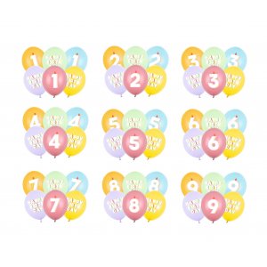 Ballongbukett - 30 cm - Happy Birthday - 6-pack Ballongbukett - 30 cm - Happy Birthday - 6-pack