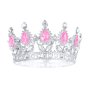 Cake Topper - Krona - Silver med rosa kristaller