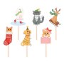 Cake picks - Julmotiv - Djur - 6-pack