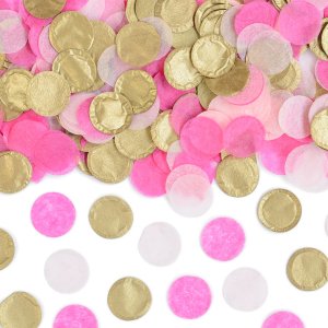 Papperskonfetti - Hot pink/Ljusrosa/Guld