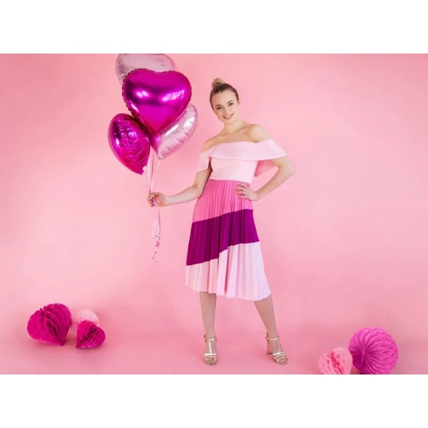 Folieballong - Hj�rta m�rkrosa- 45 cm