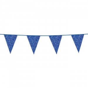 Vimpelgirlang Bl� Glitter 6m