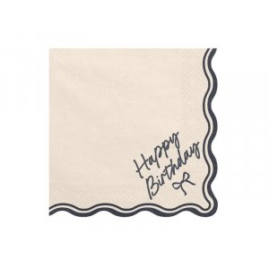 Servetter - Happy Birthday - Svart/Vit - 12-pack Servetter - Happy Birthday - Svart/Vit - 12-pack