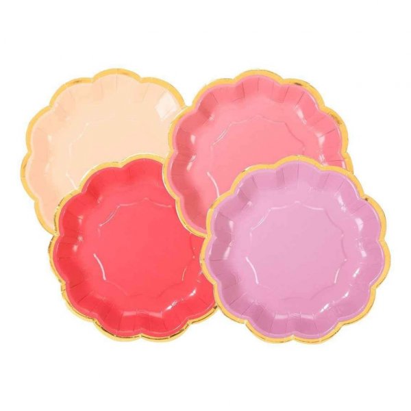 Desserttallrikar - Mix - Rose - 12-pack
