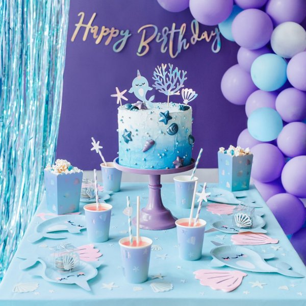 Cake toppers - Narwhal Party - 4-pack Cake toppers - Narwhal Party - 4-pack