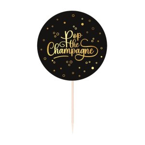 Party Picks - Pop the Champagne - Svart - 25-pack Party Picks - Pop the Champagne - Svart - 25-pack