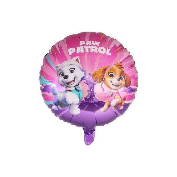 Folieballong - Paw Patrol - Rosa/Lila - Rund - 43 cm Folieballong - Paw Patrol - Rosa/Lila - Rund - 43 cm