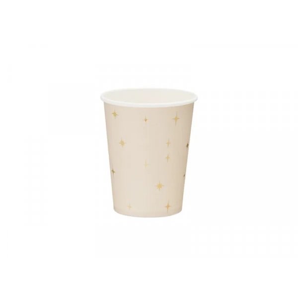 Pappmugg beige med stj�rnor