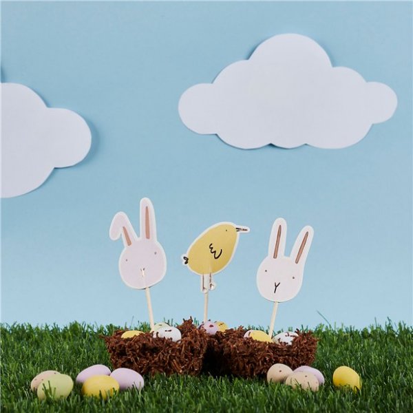 Cake Picks - Chick & Bunny - 6-pack