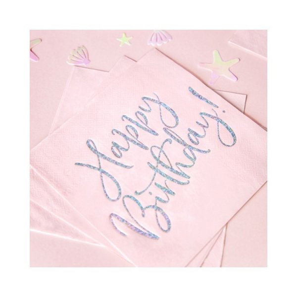 Servetter Rosa Happy Birthday