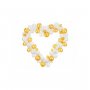Ballonger Hj�rta med Ram - Guld och Vit