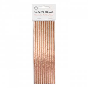 Papperssugr�r Ros�guld Metallic 20-pack