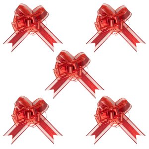 Dekorationsrosetter - R�d - 5-pack