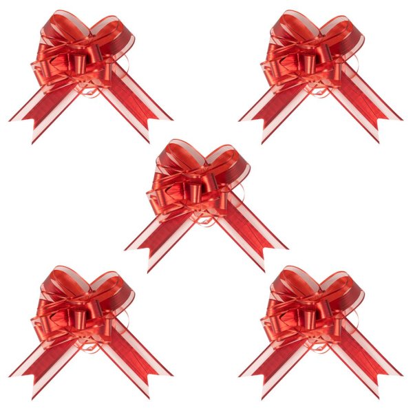 Dekorationsrosetter - R�d - 5-pack