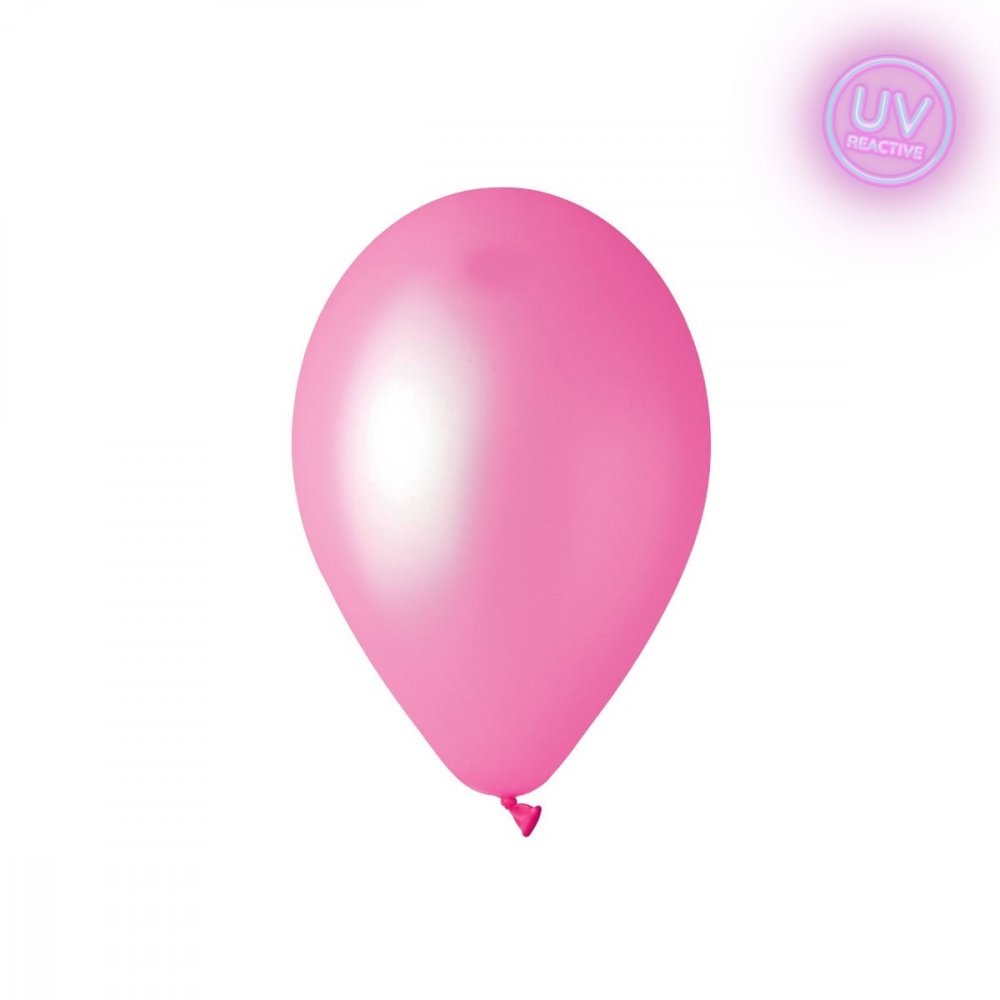 Latexballonger – Neon Rosa – UV Glow – 28 cm – 10-pack – Pastell, Enfärgade ballonger, Ballonger